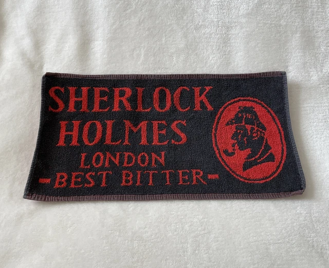 RARE Sherlock Holmes London Best Bitter Bar Towel CLEAN Crisp Beautiful