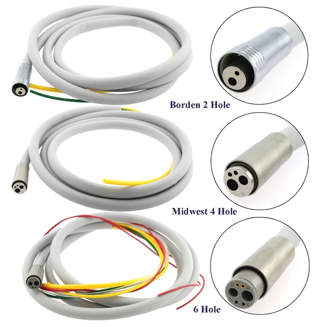 Dental Air Turbine Handpiece Tubing Hose Fiber Optic 6 Hole 4 Hole Borden 2 Hole
