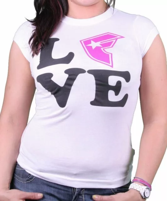 Famous Stras & Straps Womens White FSAS Love Crew T-Shirt