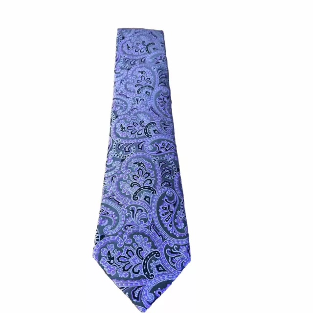 Geoffrey Beene Silk Tie Mens Classic Designer Purple Paisley