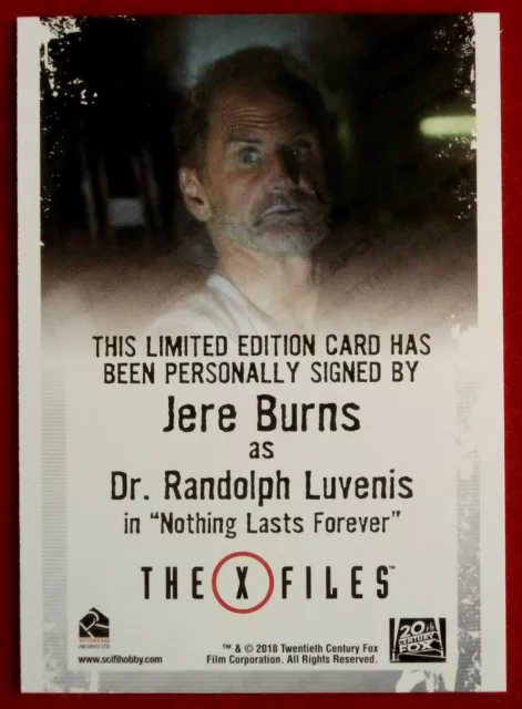 X-FILES - STAFFELN 10 & 11 - JERE BURNS - persönlich signierte Autogrammkarte - 2018 2