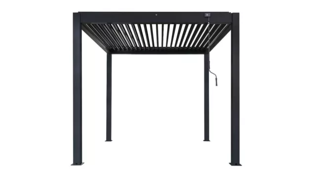 Aluminium Pergola Lamellendach Gartenpavillon Terrassenüberdachung 3x3 Anthrazit