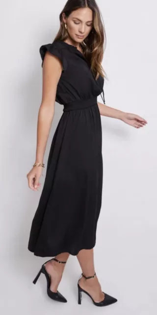 BRAND NEW Ladies KATIES Maxi Black Dress Fit Flare Size 8 RRP$119.95 FREE POST