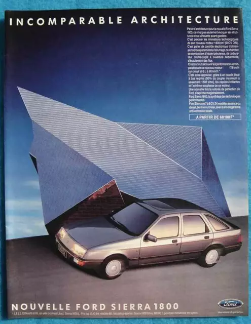 Publicité Papier - Voiture Ford Sierra 1800 De 1984