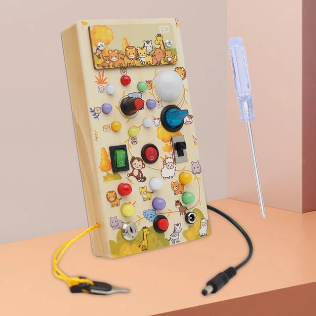Lights Switch Busy Board Toys with Buttons Toddlers Learning Kids Activity