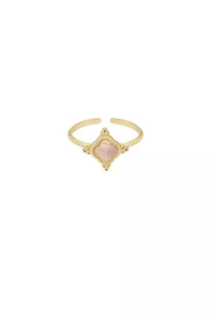 Bague Ambre Ajustable Acier Inoxydable Violet Doré Shani Beauty Collection