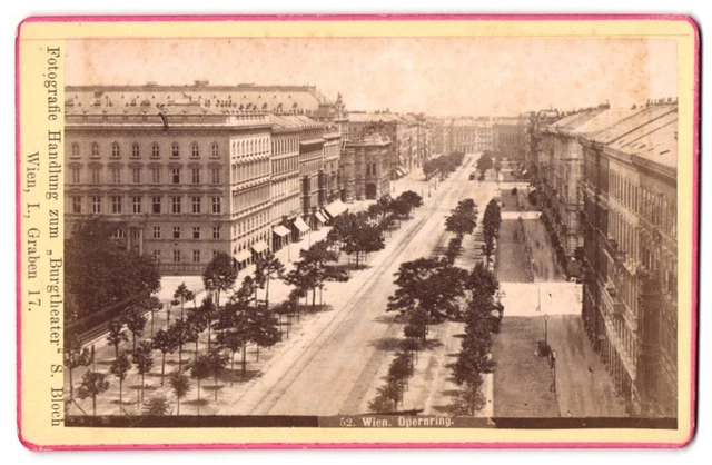 Fotografie S. Bloch, Wien, Ansicht Wien, Blick in den Opernring mit leeren Stra