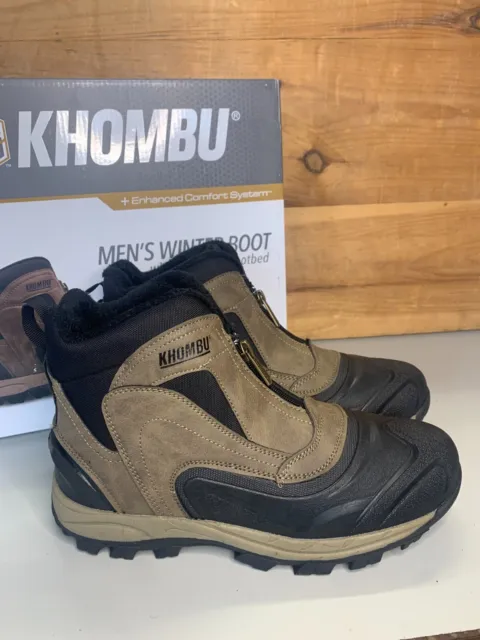 NEW Khombu Men's Cliff Brown Cushioned Winter Boots Zipper Closure - Pick Size