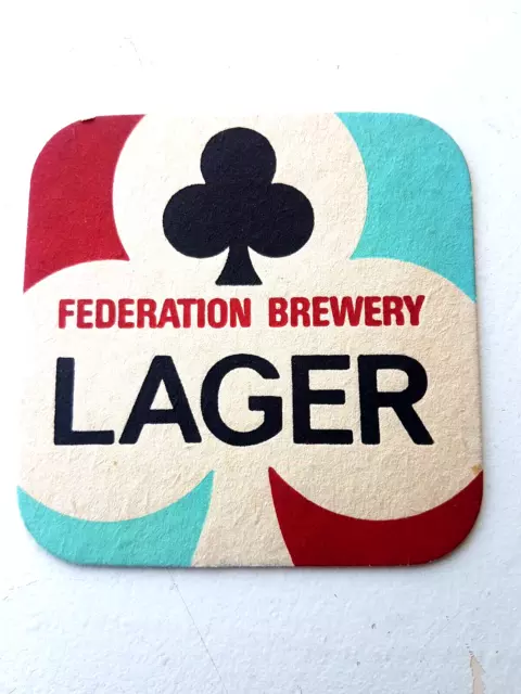 Vintage NORTHERN CLUBS FEDERATION BREWERY Lager  Cat No'156 Beer mat / Coaster