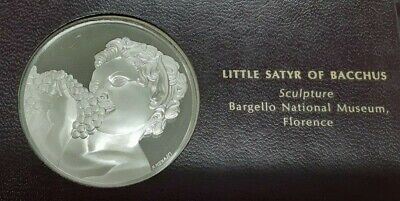 Franklin Mint Genius of Michelangelo PF .925 Silver Medal-Little Satyr / Bacchus