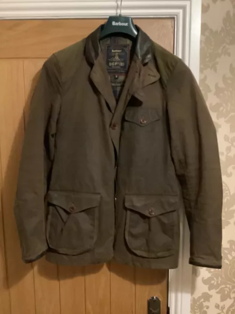 Barbour Dept B Commander Beacon Sports Wax Jacket Men’s Small Olive