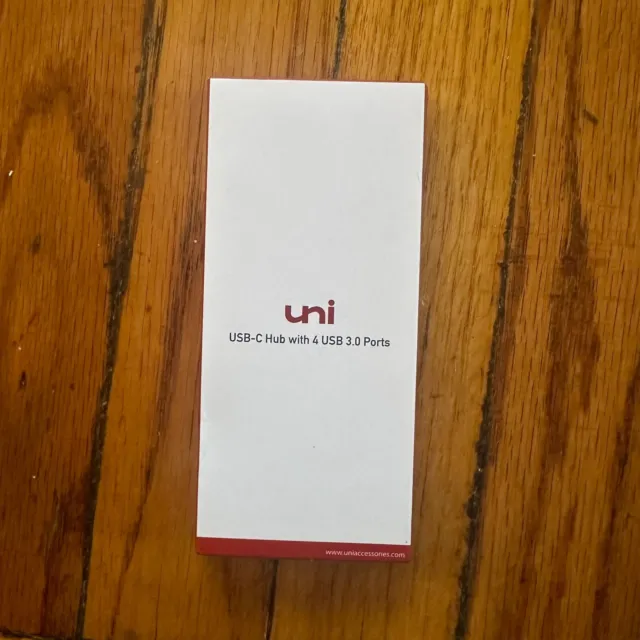 Uni USB-C Hub with 4 USB 3.0 Ports, Aluminum USB Type C to USB Adapter.  NIB