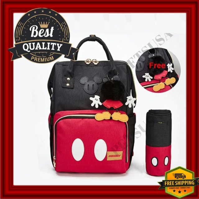 Baby Diaper Bag Backpack Tote For Girl/Boy Large Black/Red Waterproof Organizer