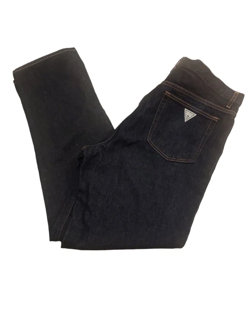 Jeans Guess da uomo W36 L30 denim vestibilità sciolta gamba dritta made in USA logo