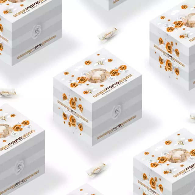 confetti bianchi in vassoio Stock Photo