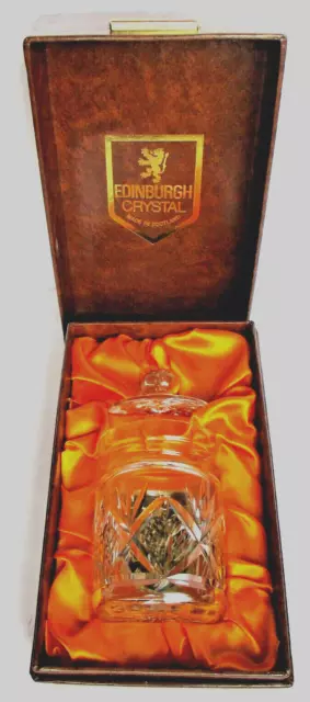 Rare Vintage Edinburgh Crystal Cut Glass Lidded Honey Jar, Preserve Pot. Ex Cond