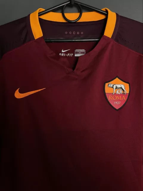 As Roma 2015/2016 Spielerausgabe Heim Fussball Shirt Nike Fussball Trikot Grösse L 3