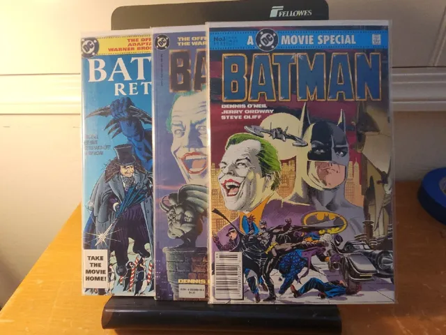 Batman Movie Adaptation Comic Lot Returns Michael Keaton Flash Movie