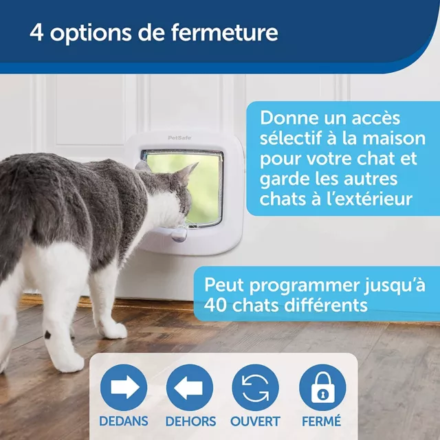 PetSafe Chatière Puce Électronique Chat Micropucé Entrée Sélective 4 Options 3