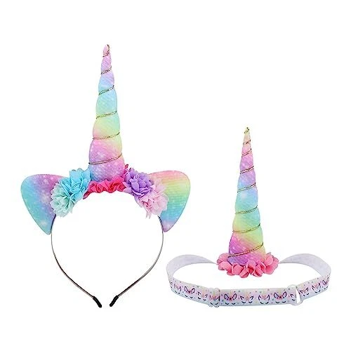 Unicorn Headband for Girls Horn Hairbands Cosplay Birthday Bubble Rainbow