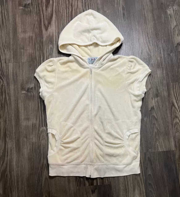 Juicy Couture white short sleeve hoodie size XL