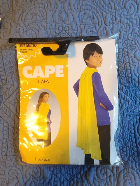 Amscan Cape, Yellow ☆ Adult and Child Size ☆ YELLOW CAPE ☆ New In Pkg
