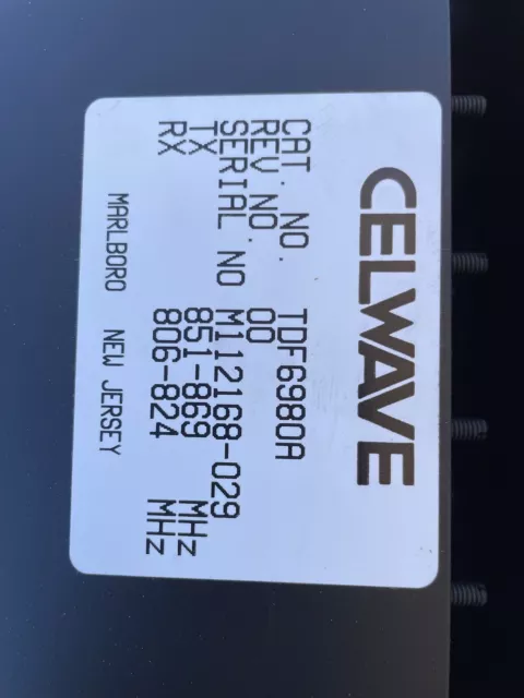 Celwave Duplexer 800MHz 851-869MHz SMR P/N TDF6980A