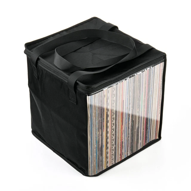 Porte-Vinyles En Acrylique Transparent - Range Disques LP, 35 à 45 Vinyles | Sans Assemblage, Design Moderne Avec Poignées