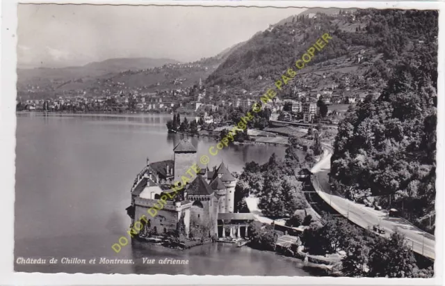 Cpsm Schweiz Schloss Chillon Und MONTREUX Ansicht Luft 1964