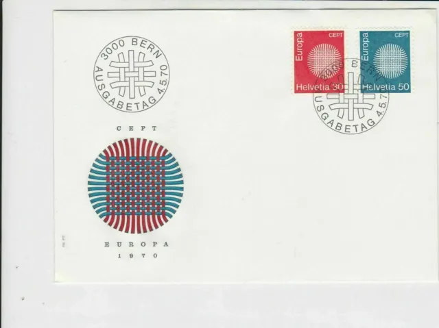 switzerland helvetia europa 1970 stamps cover ref 20245
