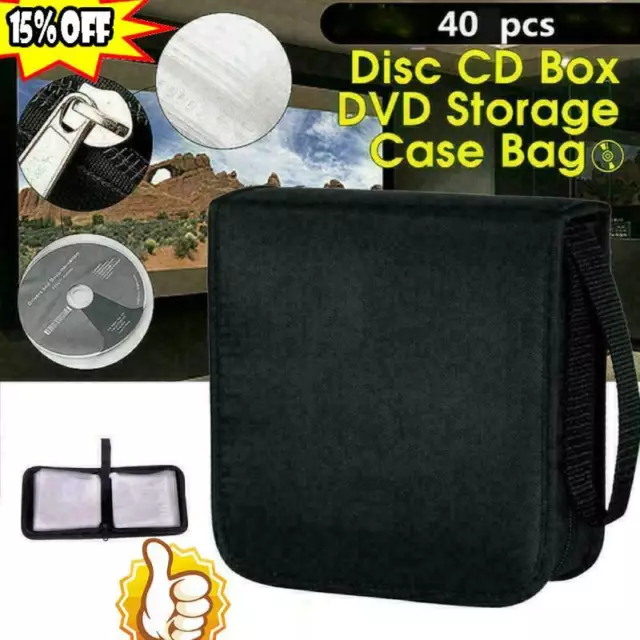 CD DVD Disco 40 Estuche de Almacenamiento Billetera Portacario Bolsa Manga Álbum Almacenamiento J4G6