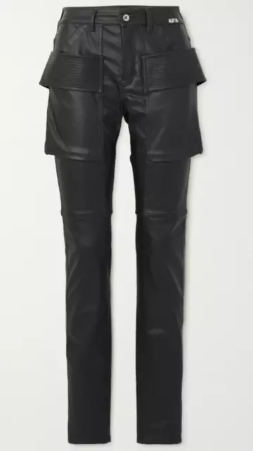 Rick Owens Black Coated Denim Jeans W28