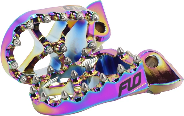 Flo Pro Footpegs Driver Foot Pegs Pair Jet Fuel Iridescent Honda CR250R 2004-08