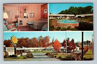 Roanoke VA-Virginia, Roanoker Motor Lodge Advertising  Vintage Postcard