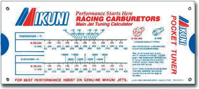 MIKUNI PocketTuner Vergaser Abstimmung Hilfe Carburetor Calculator for Rejetting