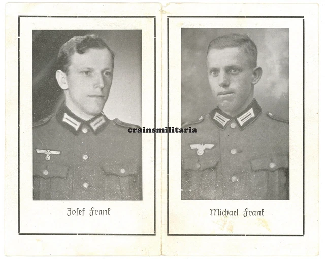 Orig. Sterbebild Brüder 206.ID (I.R.301) und 17.ID (I.R.55) Russland 1942