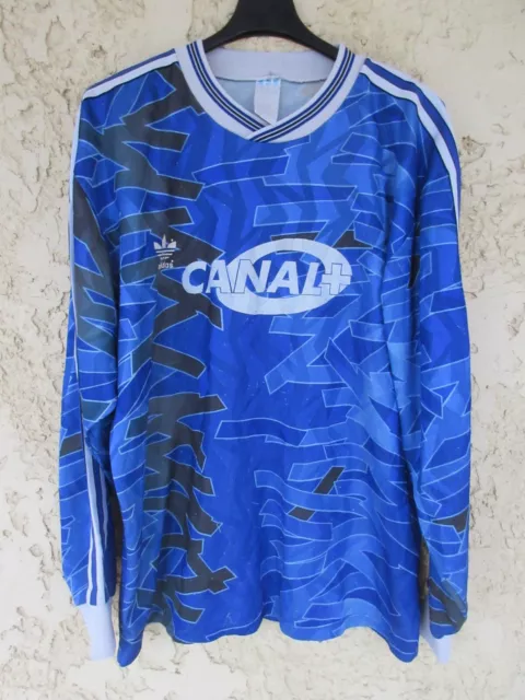 Maillot R.C STRASBOURG 1993 ADIDAS vintage porté n°14 U17 Canal + trefoil shirt