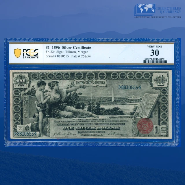 Fr.224 1896 $1 One Dollar Silver Certificate "EDUCATIONAL NOTE" , PCGS 30 #10555