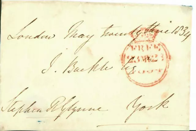 "9th Baronet" Sir Stephen Glynne Signed Free Frank Dated 1834