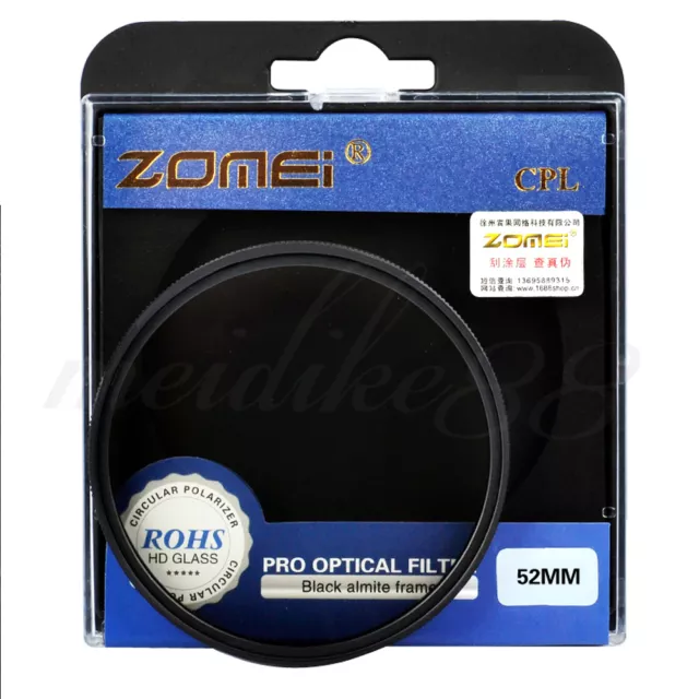 Zomei 52mm CIR-PL Circular Polarizing CPL Filter For Canon Nikon Camera Lens