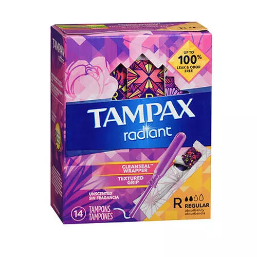 Tampax Radiante Tampones Regular sin Perfume 14 Cada Por Tampax