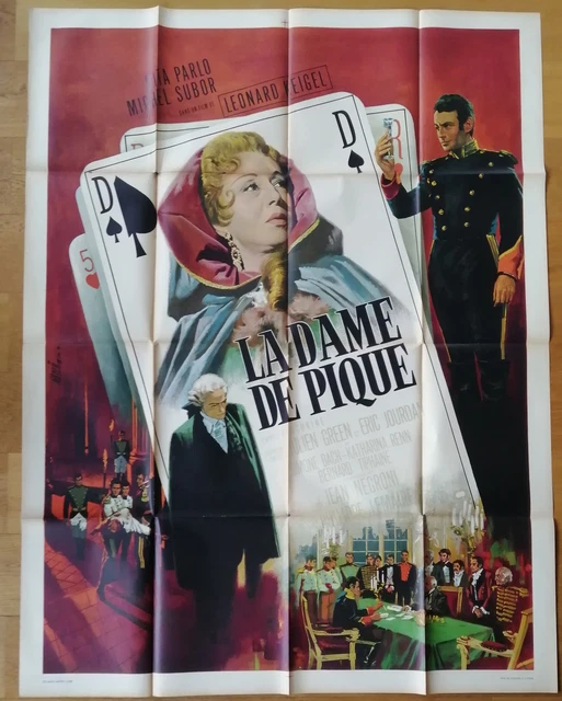 LA DAME DE PIQUE Dita Parlo affiche cinema originale 160x120 cm '65 MASCII