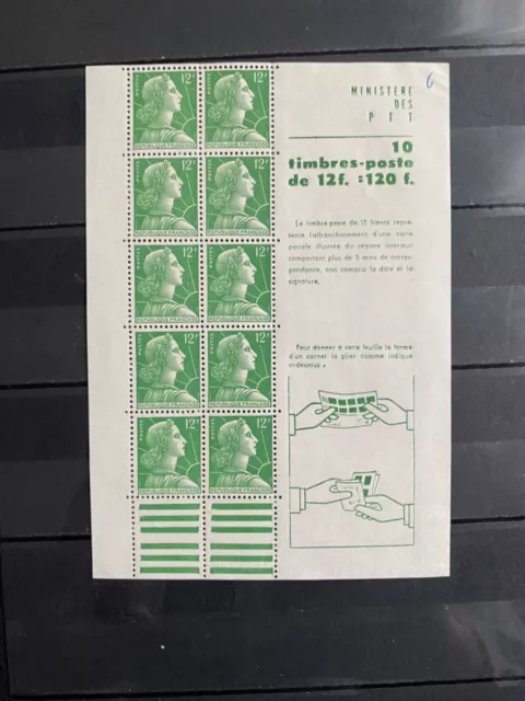 Carnet de timbres France neufs** 1010C1 année 1955