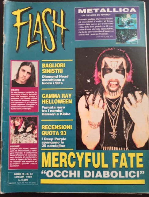FLASH Rivista METAL Magazine N° 54 MERCYFUL FATE METALLICA SCHULDINER DEATH 1993