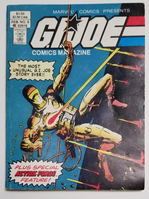 STAN LEE PRESENTS GI JOE comics magazine SNAKE EYES  Marvel 1988 Volume 1 no#8