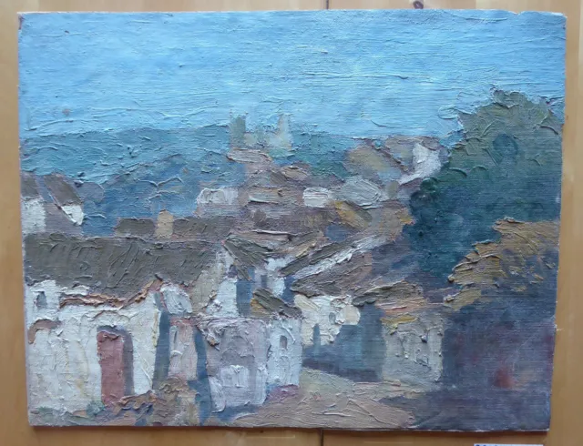 Vista De El Viejo Borgo De Provincia Española En Estilo Impresionista MD4