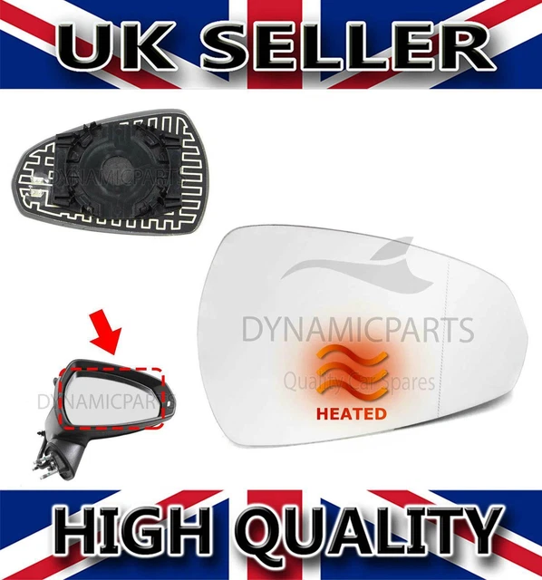 AUDI A3 2012 2021 Wing Mirror Glass For Right Driver Side O/S