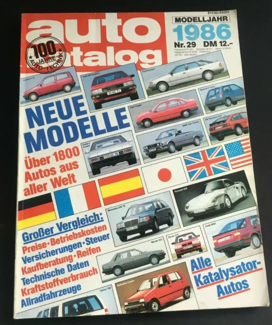 Auto Motor und Sport auto Katalog Modelljahr 1986 1800 Autos aus aller Welt