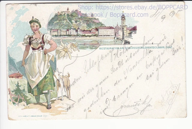 Steiermark , Litho Gruss Aus Graz  , Trachten , 1895