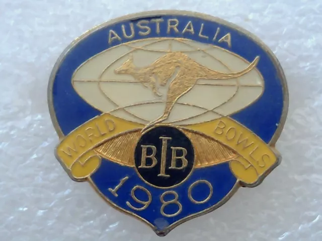 Collectable - 1980 - Australia World Bowls - Vintage Members Badge - Pin